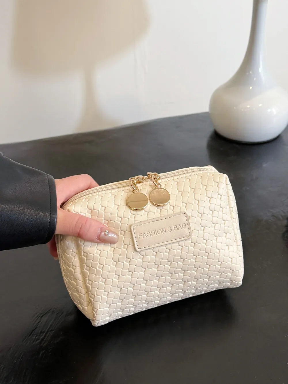 Leather Woven Clutch
