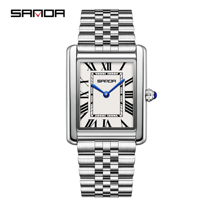 SANDA Square Roman Numerals Quartz Watch