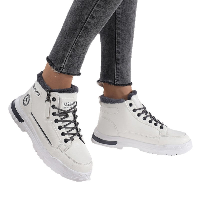 Leather fleece lined shoes
