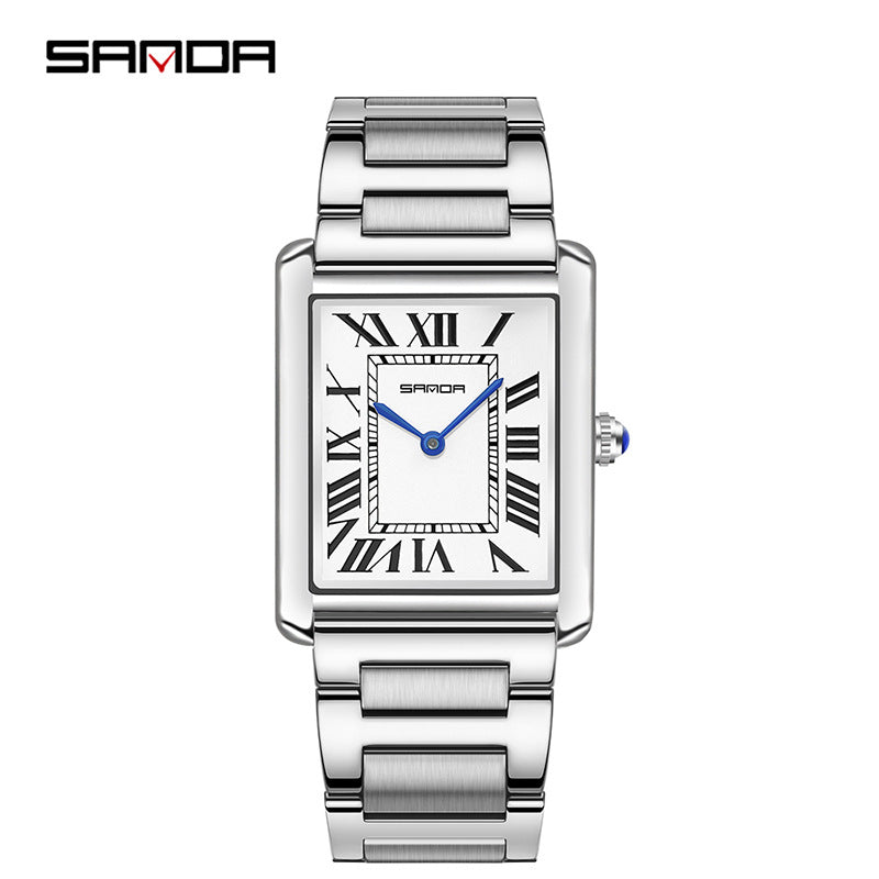 SANDA Square Roman Numerals Quartz Watch