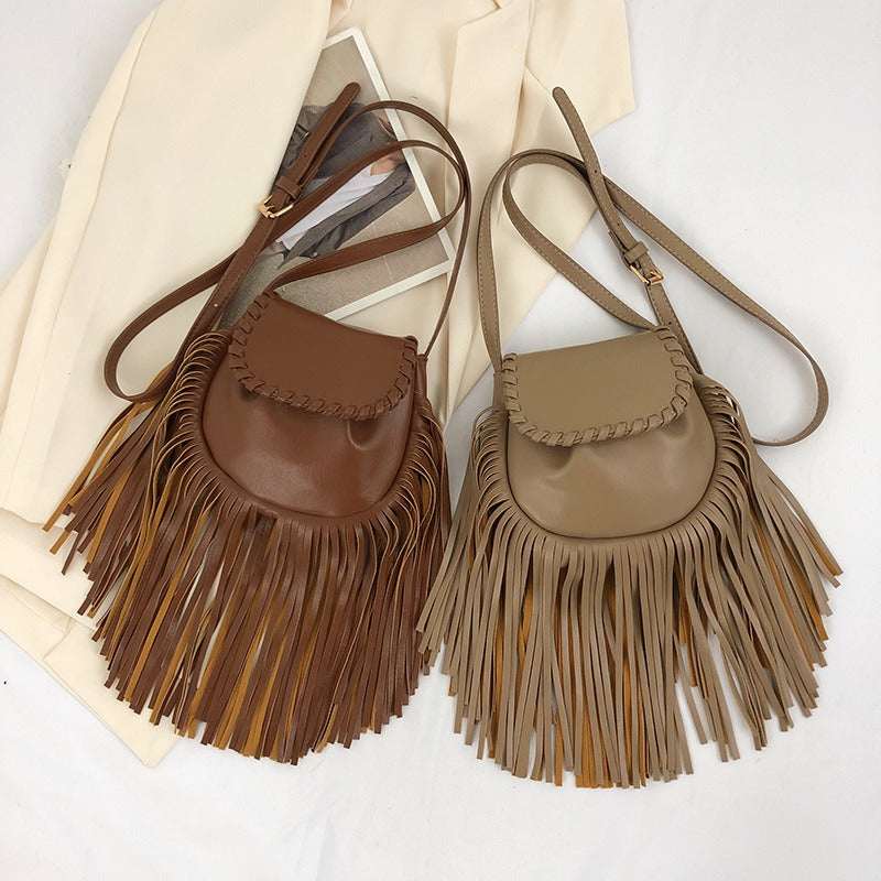 Stylish Tassel Shoulder Handbag