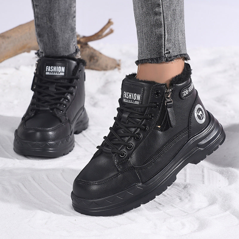 Leather fleece lined shoes