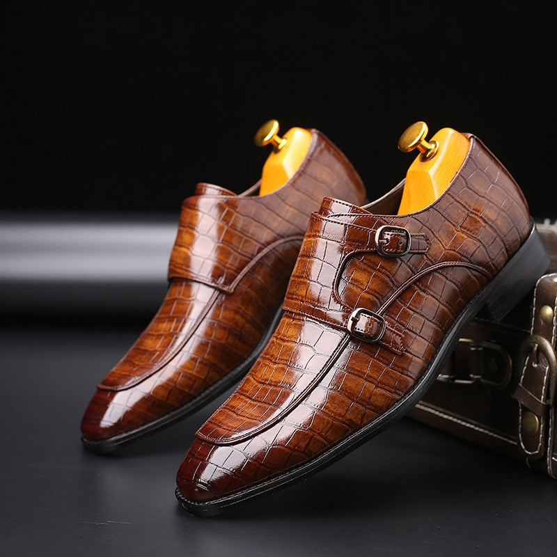 Classic Crocodile Pattern Mens Designer Shoes
