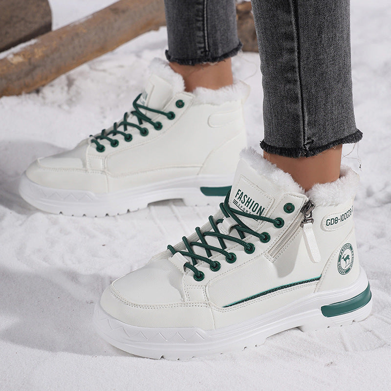 Leather fleece lined shoes