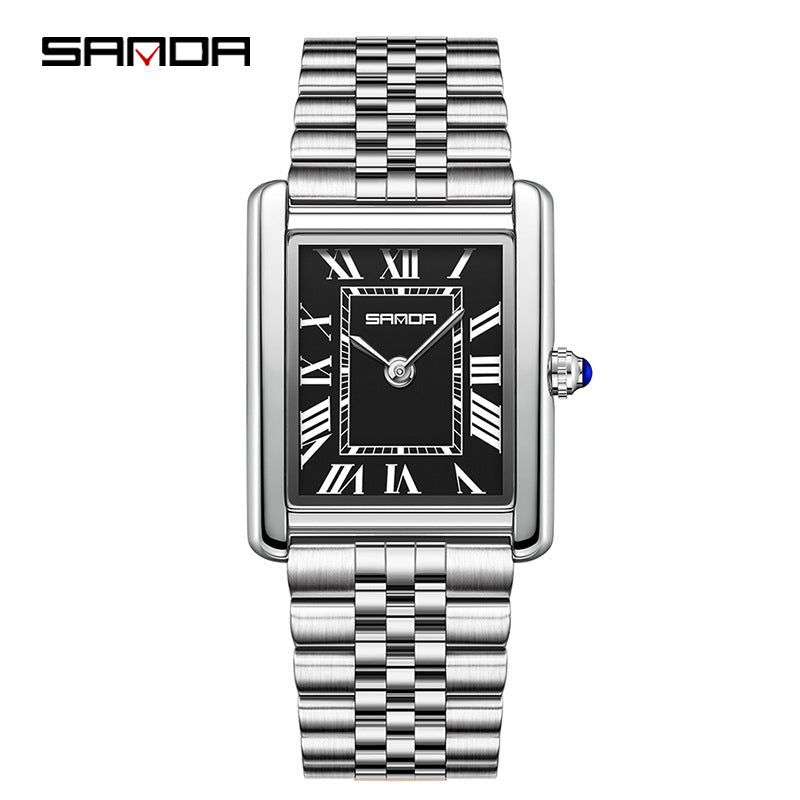 SANDA Square Roman Numerals Quartz Watch