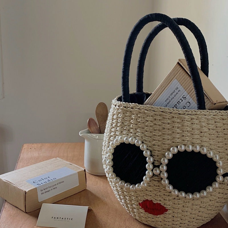 Cute rattan woven handbag