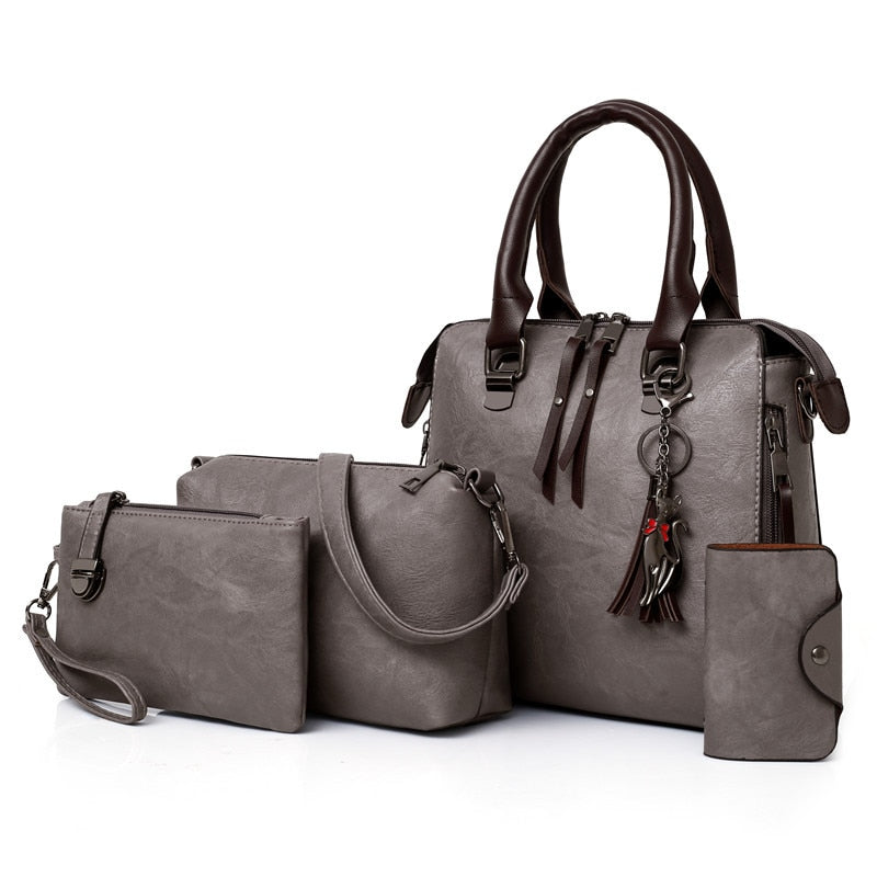 4pcs Leather bag Set
