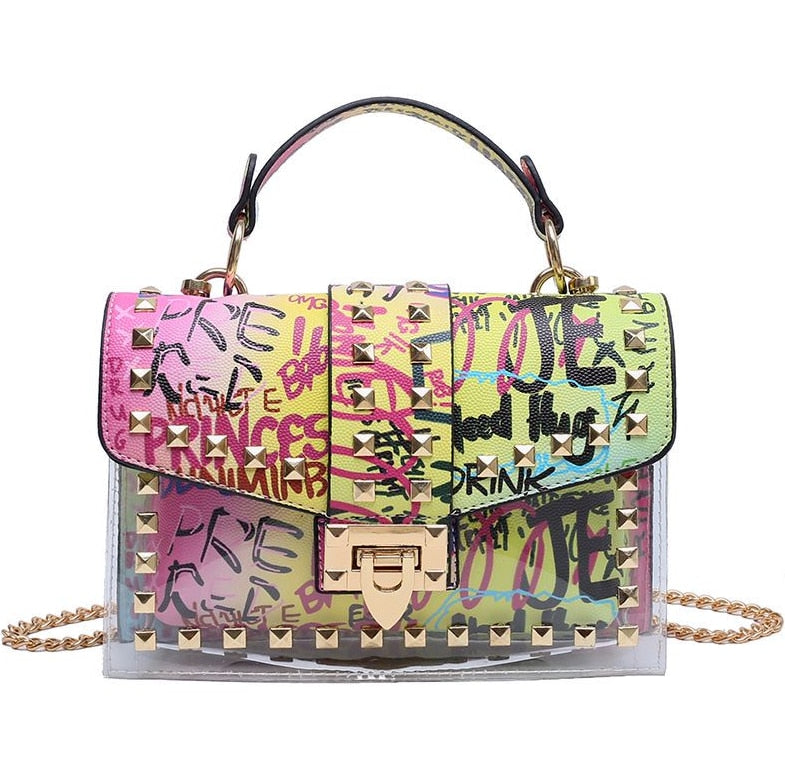 Chain & studded handbag