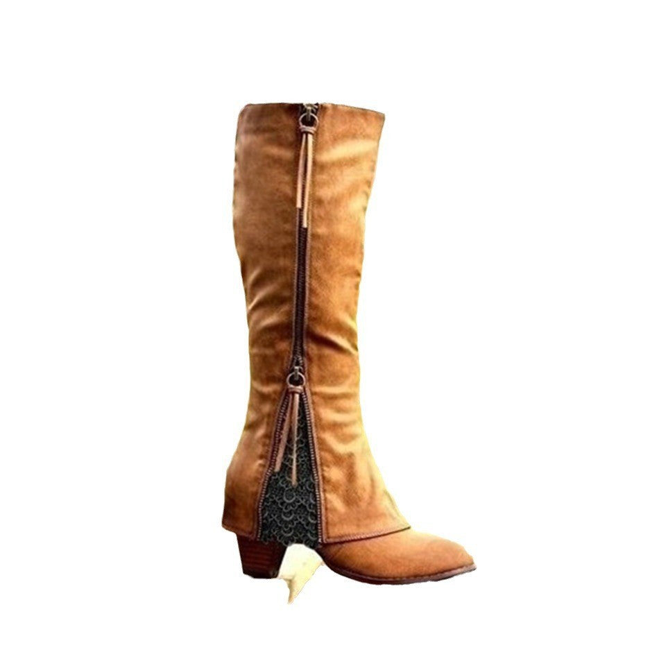 High heeled cuffed boots
