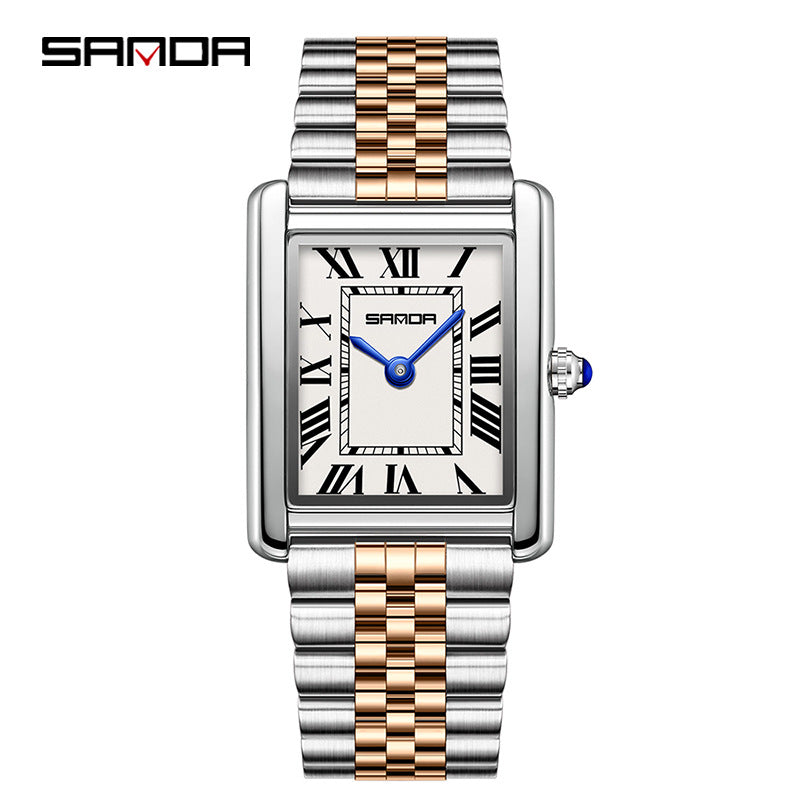 SANDA Square Roman Numerals Quartz Watch