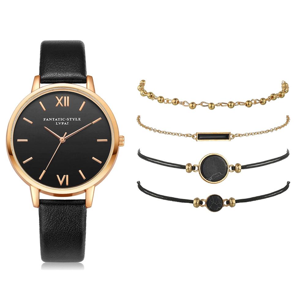 Exquisit 5pcs Quartz Wristwatch set
