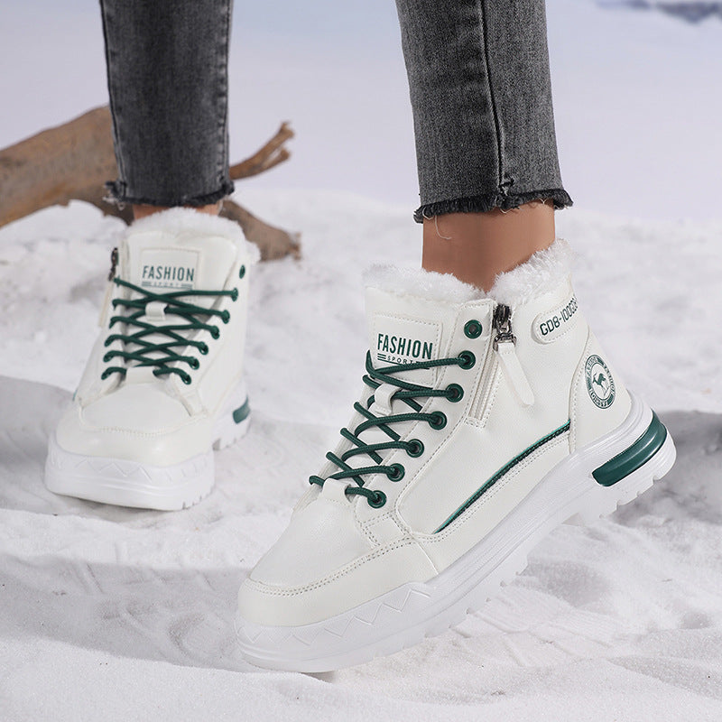 Leather fleece lined shoes