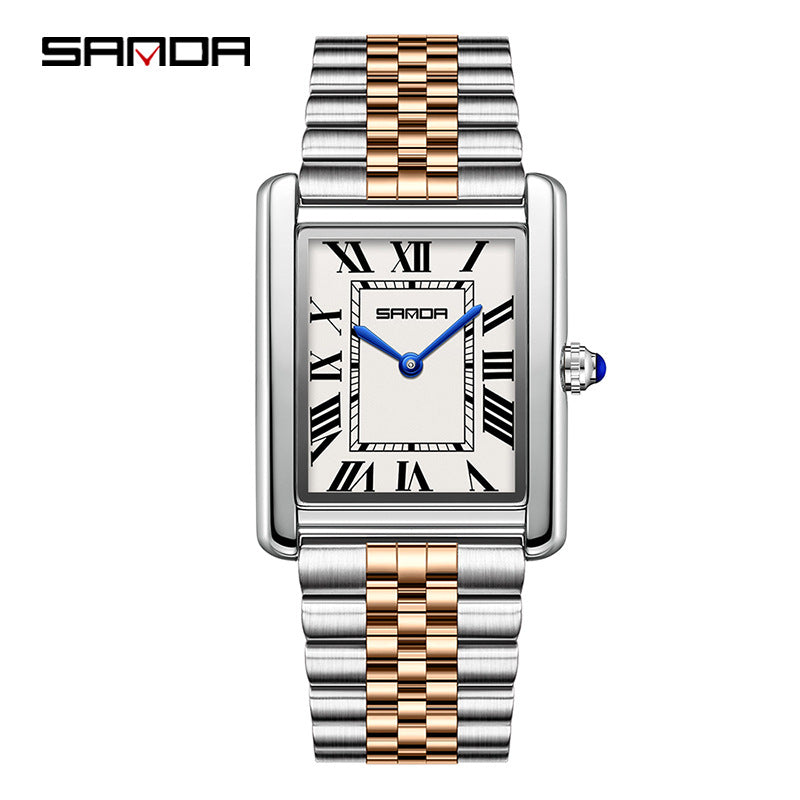SANDA Square Roman Numerals Quartz Watch