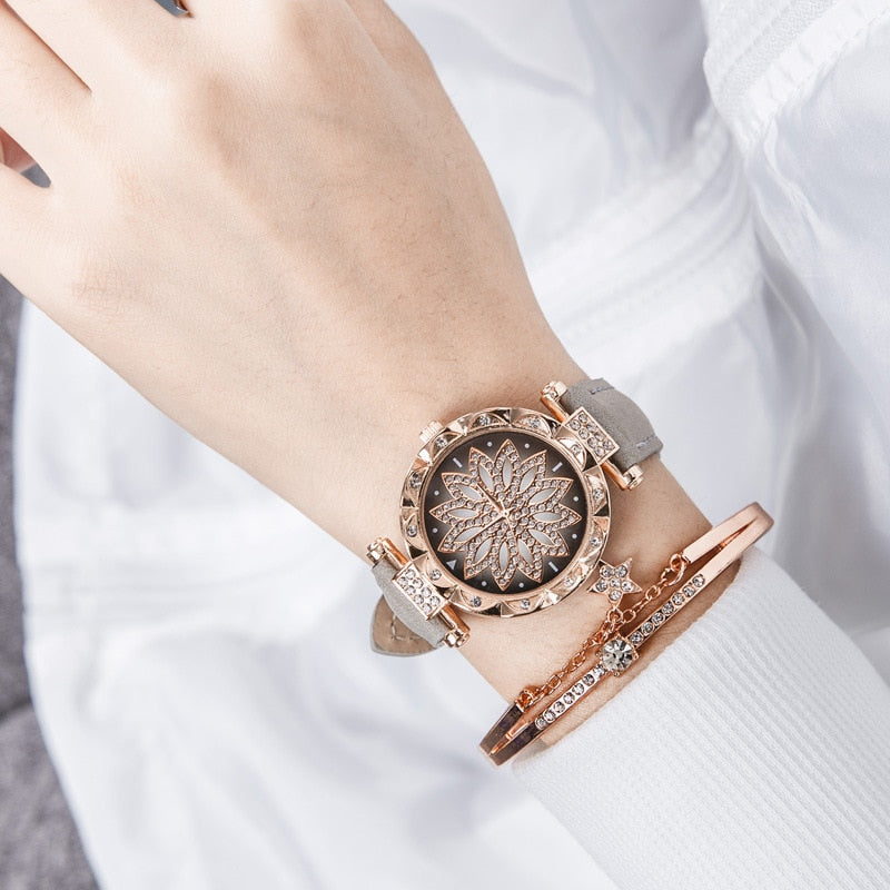 Leather Strap & bracelet set Watch