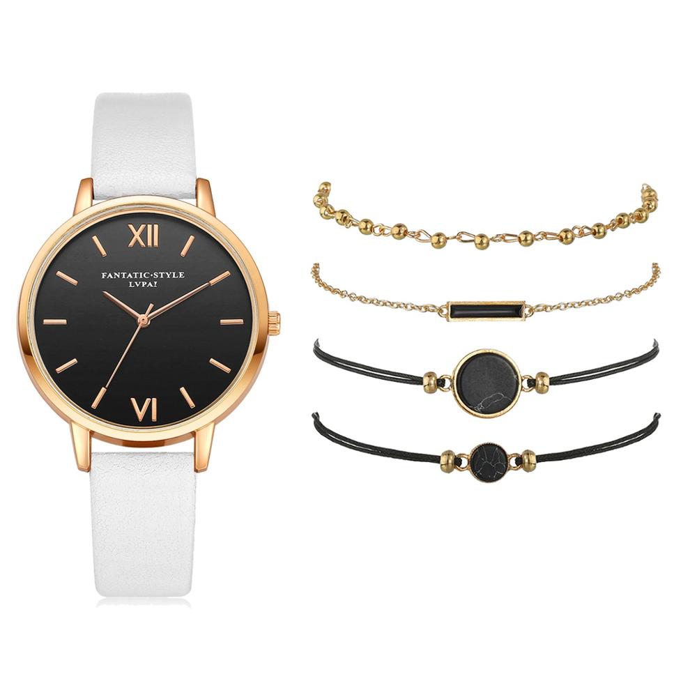 Exquisit 5pcs Quartz Wristwatch set