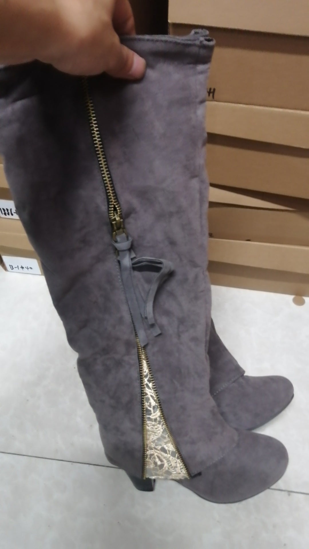 High heeled cuffed boots