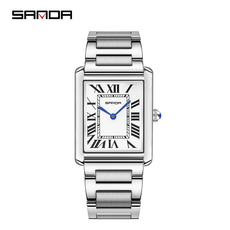 SANDA Square Roman Numerals Quartz Watch