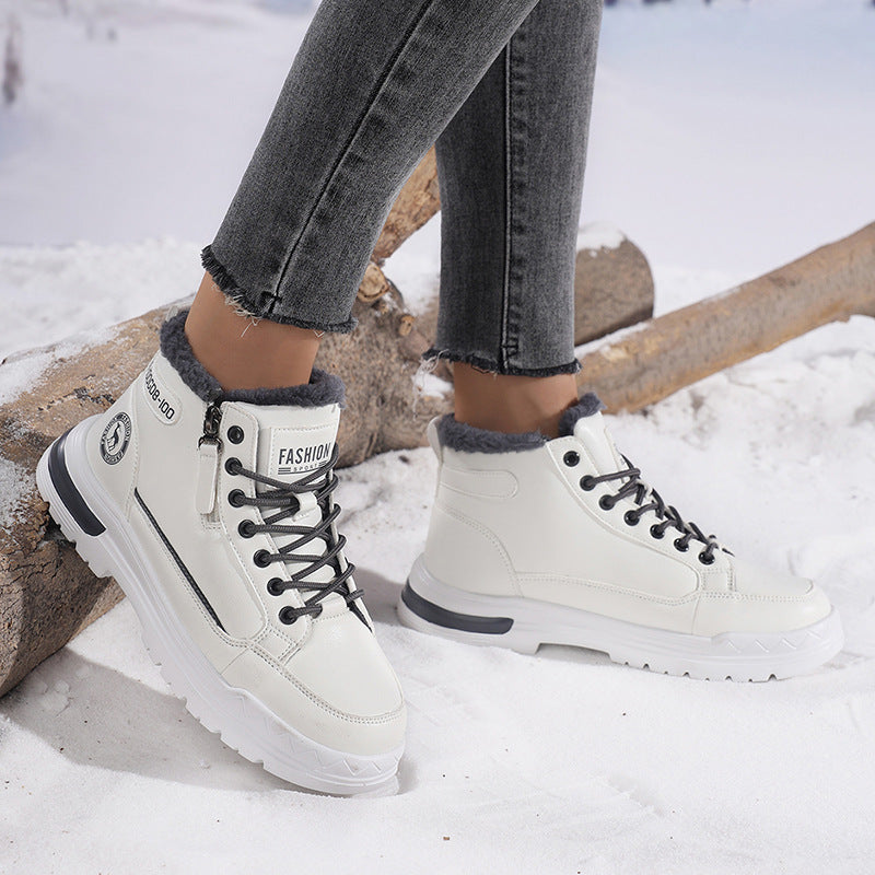 Leather fleece lined shoes