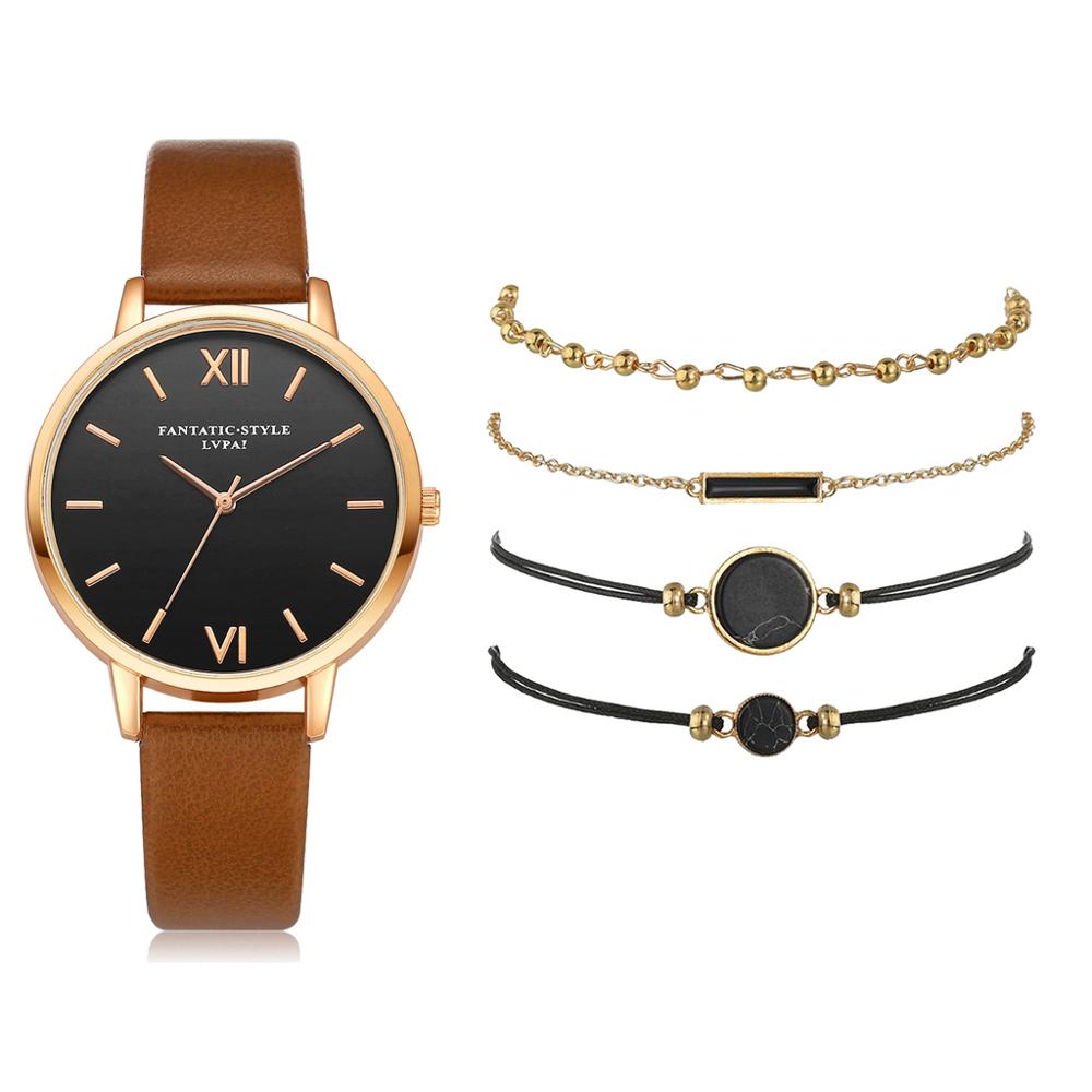 Exquisit 5pcs Quartz Wristwatch set