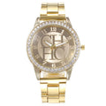 Alloy crystal-embedded Mens watch