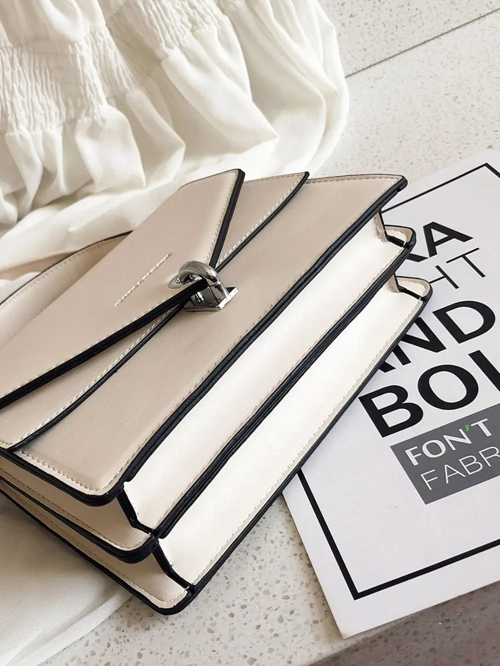 Chain Leather Detachable Shoulder Strap Handbag