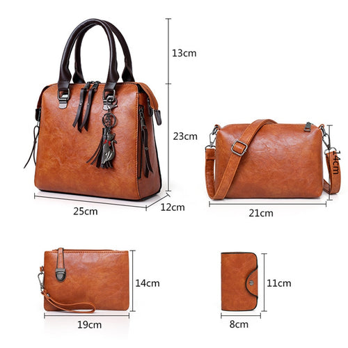 4pcs Leather bag Set