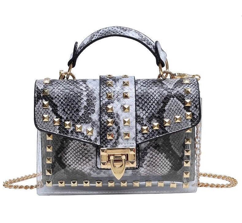 Chain & studded handbag