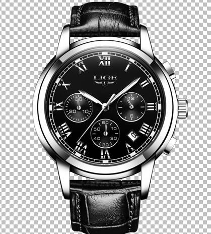 Lige Business Waterproof Leather Belt Watch