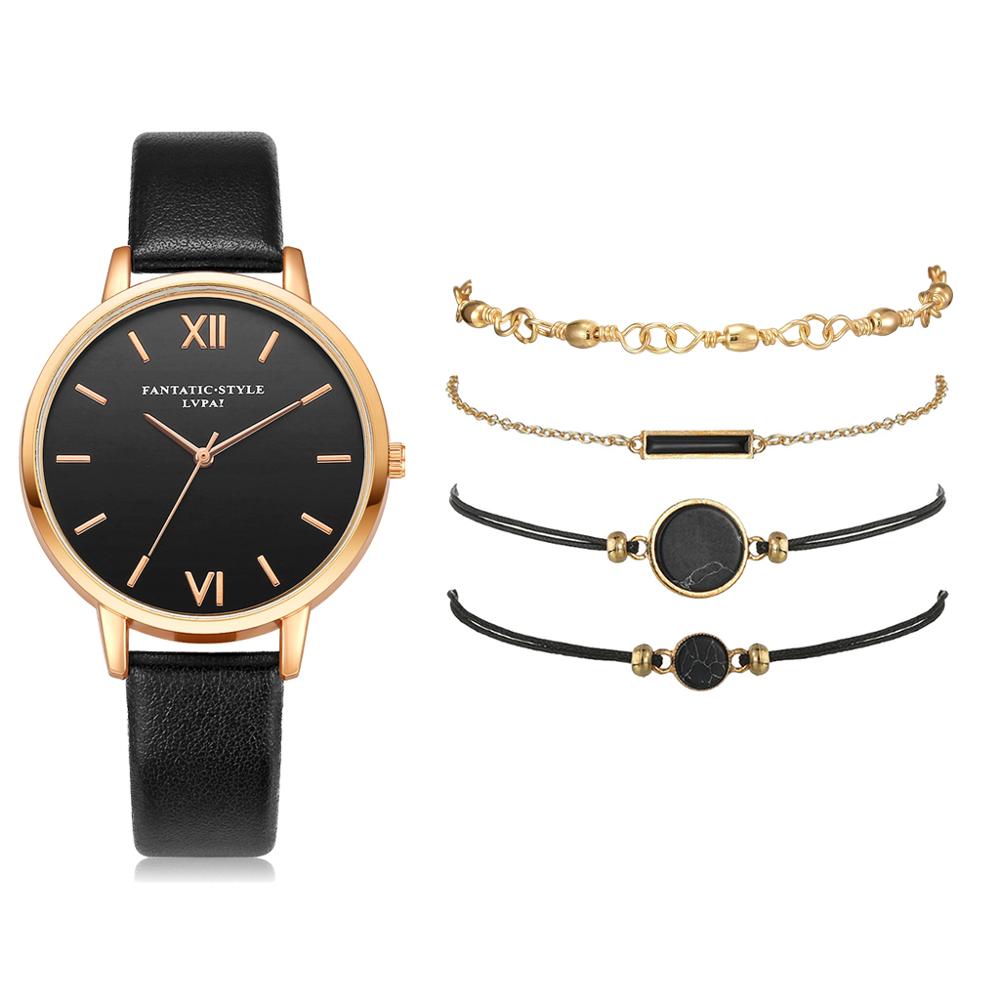Exquisit 5pcs Quartz Wristwatch set