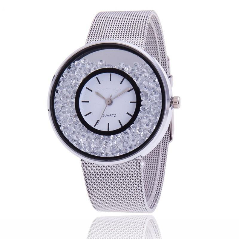 Womens Rose Gold Rhinestone watch