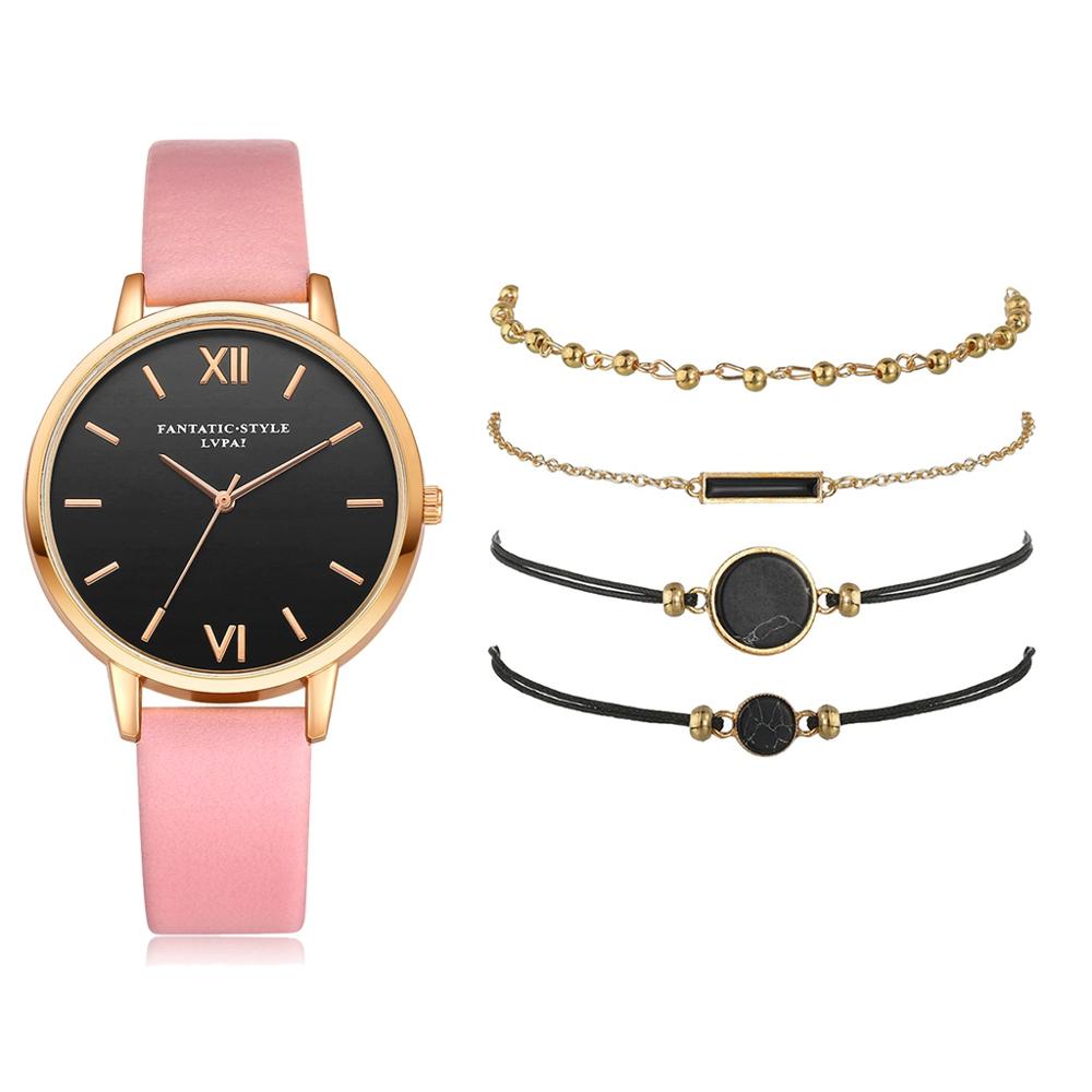 Exquisit 5pcs Quartz Wristwatch set