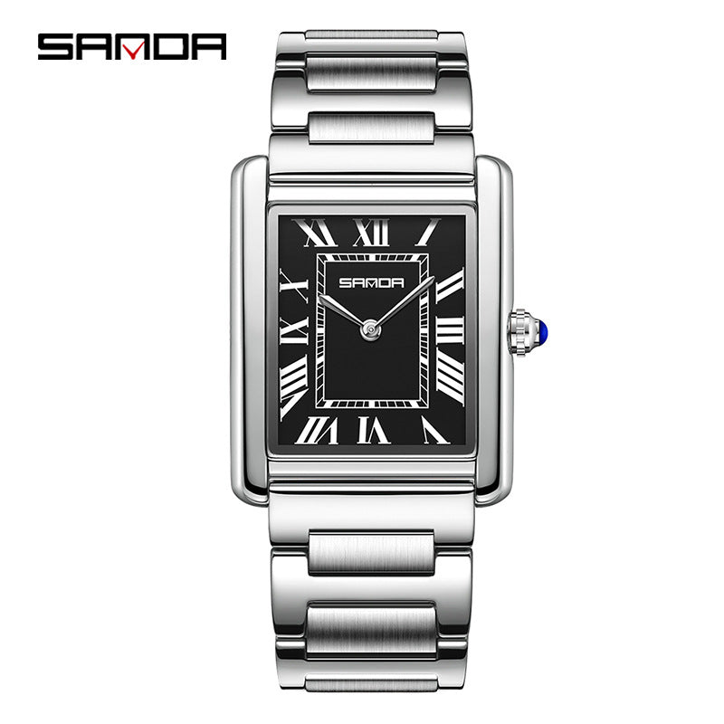 SANDA Square Roman Numerals Quartz Watch