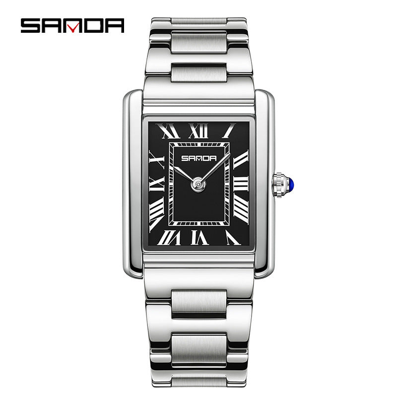 SANDA Square Roman Numerals Quartz Watch