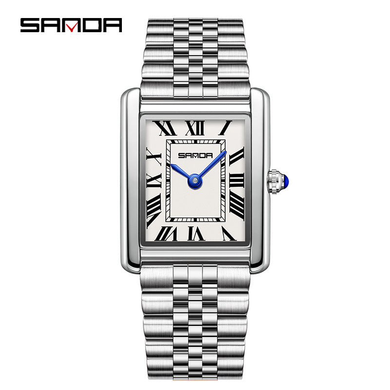 SANDA Square Roman Numerals Quartz Watch