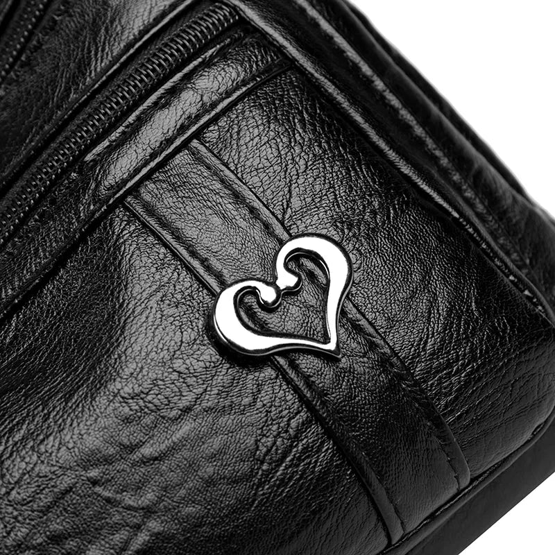 Leather Multi-Pocket Crossbody Bag