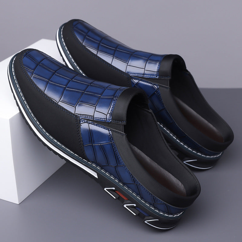 Men's leather half-slipper