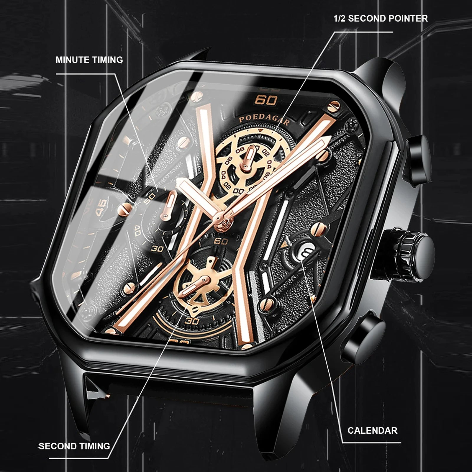 POEDAGAR Mens Luxury Wristwatch