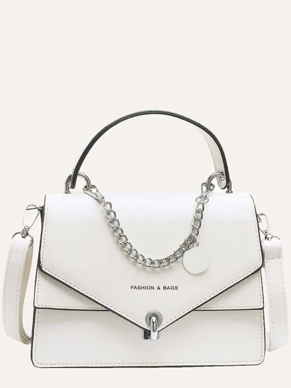 Chain Leather Detachable Shoulder Strap Handbag