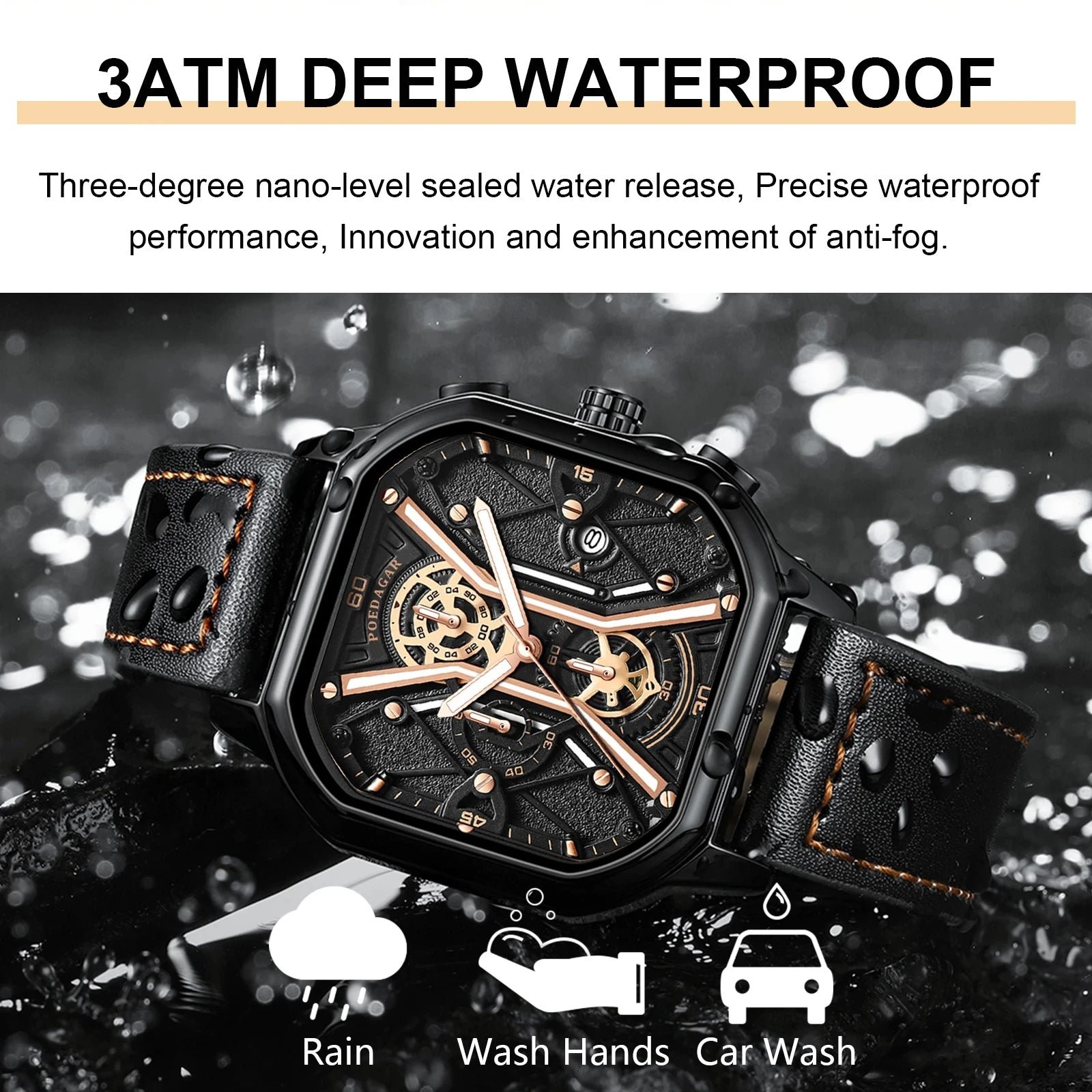 POEDAGAR Mens Luxury Wristwatch