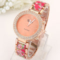 Crystal Flowers Womens Watch Rhinestone Geneva Style