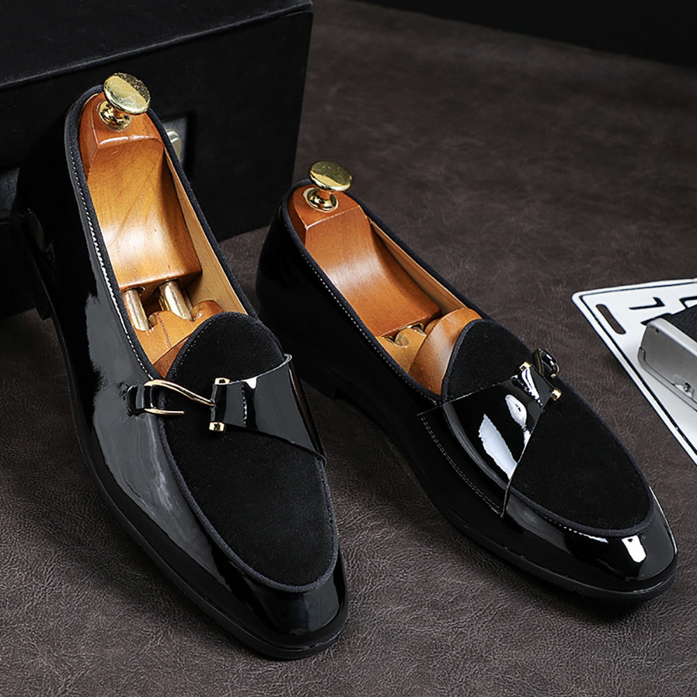 Men's fashionable suede & hook loafers