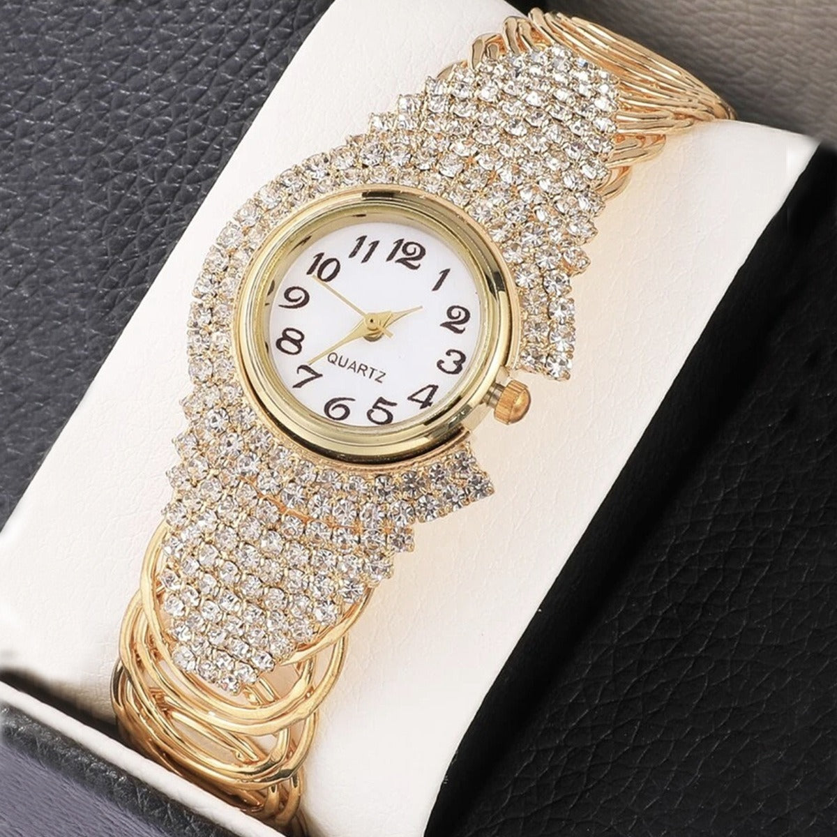 Diamond quartz watch & earing + necklace set