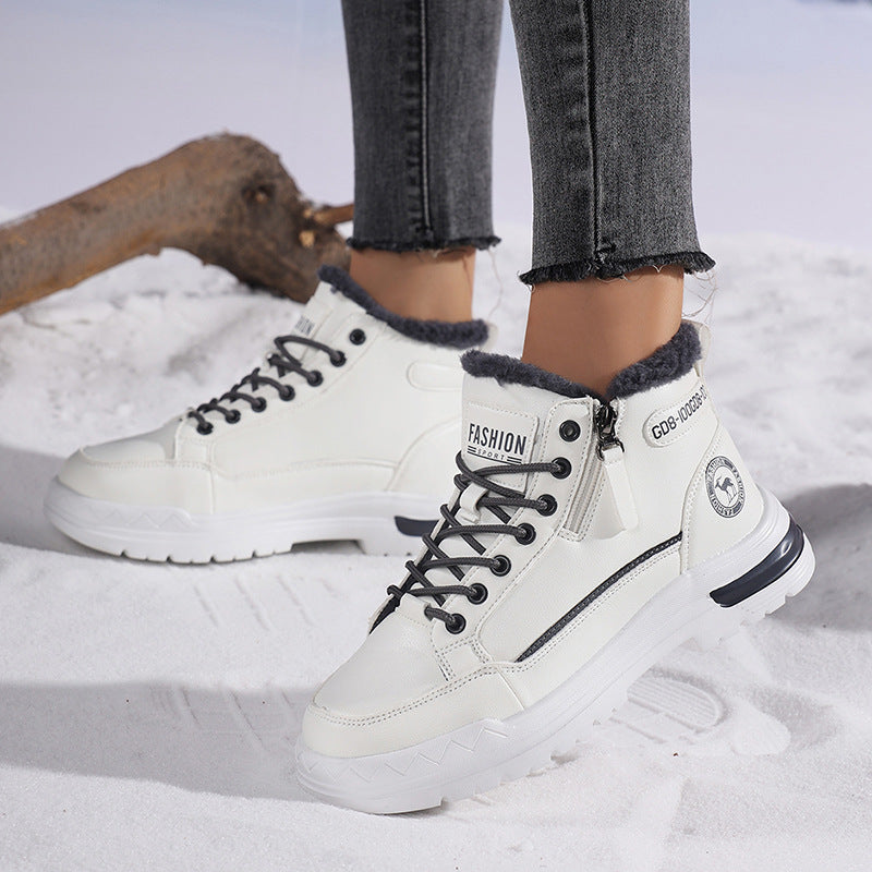 Leather fleece lined shoes