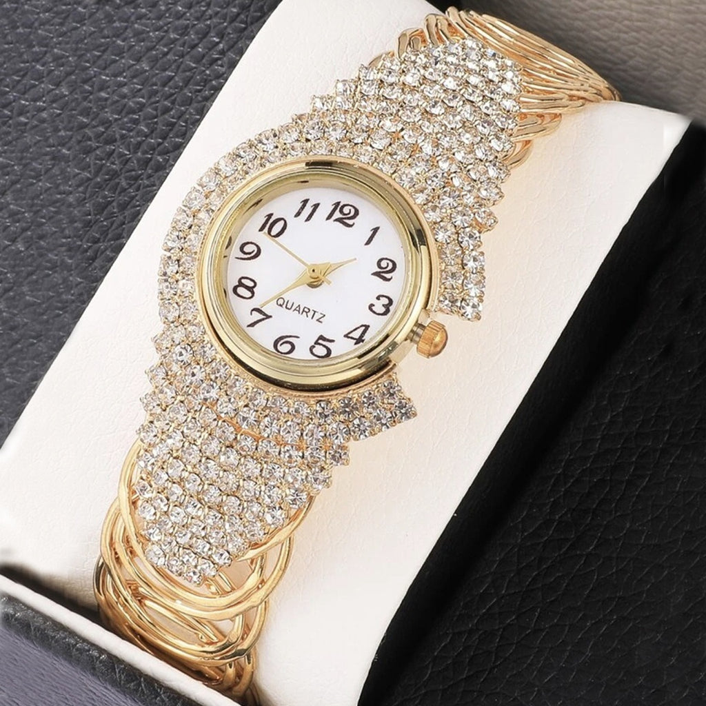 Diamond quartz watch & earing + necklace set