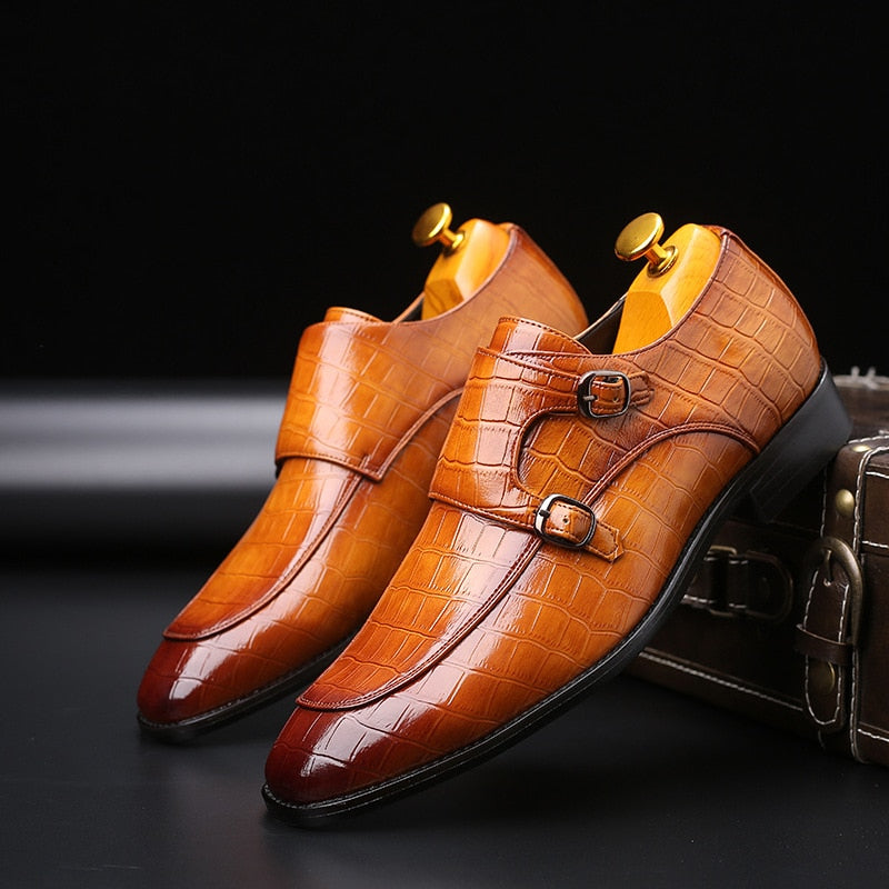 Classic Crocodile Pattern Mens Designer Shoes