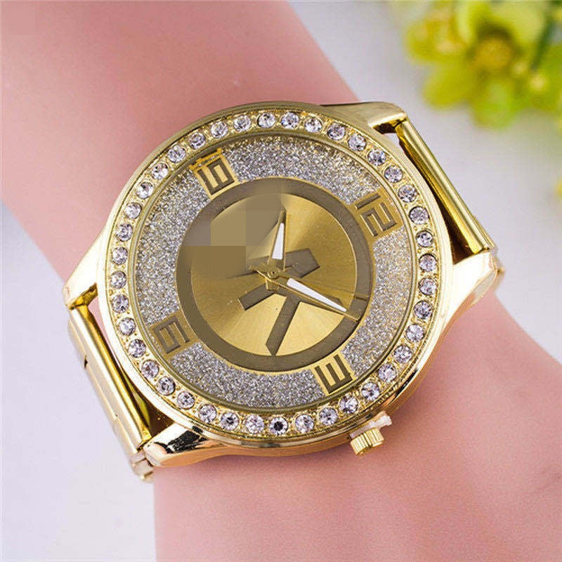 Alloy crystal-embedded Mens watch