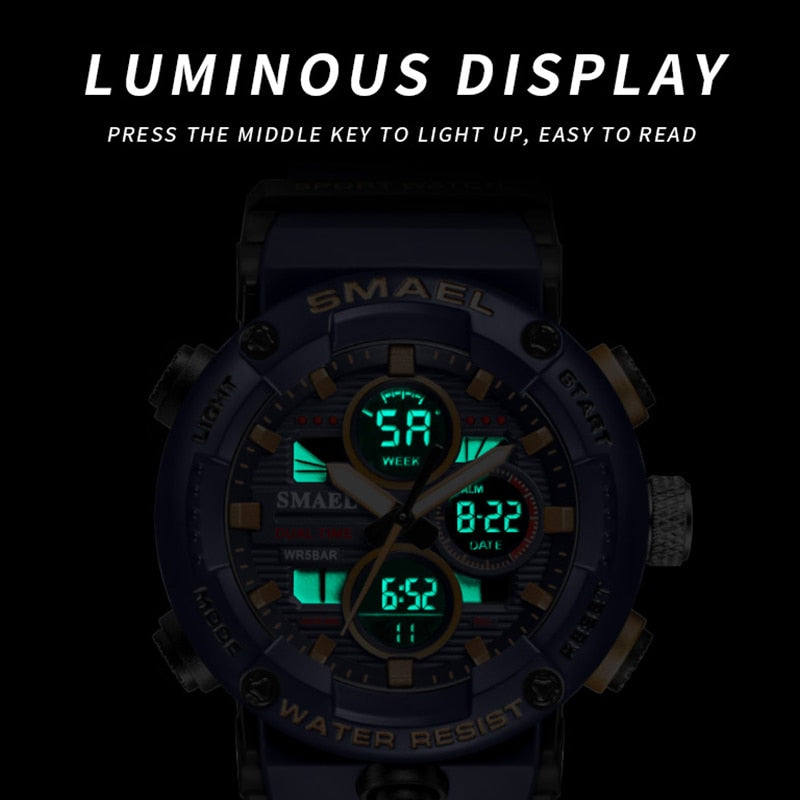 SMAEL 8038 Men's Waterproof LED Watch
