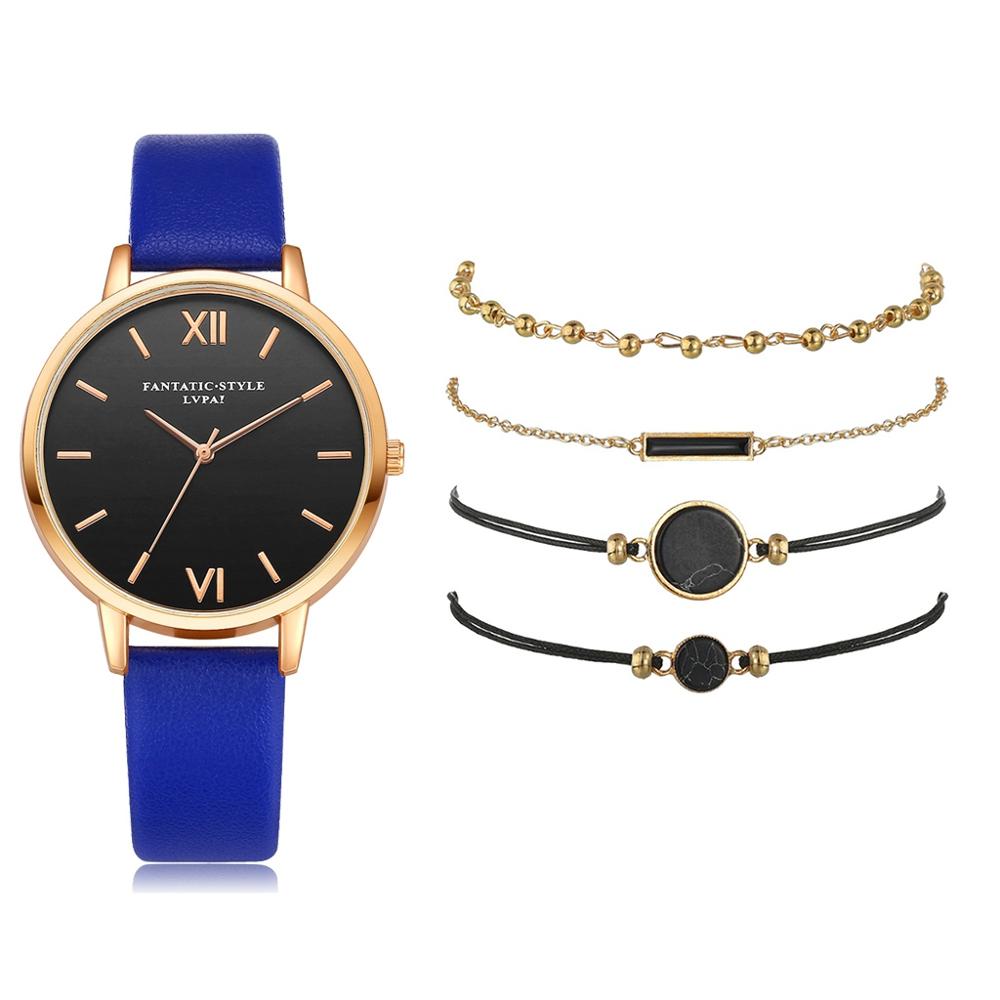 Exquisit 5pcs Quartz Wristwatch set