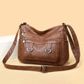 Leather Multi-Pocket Crossbody Bag