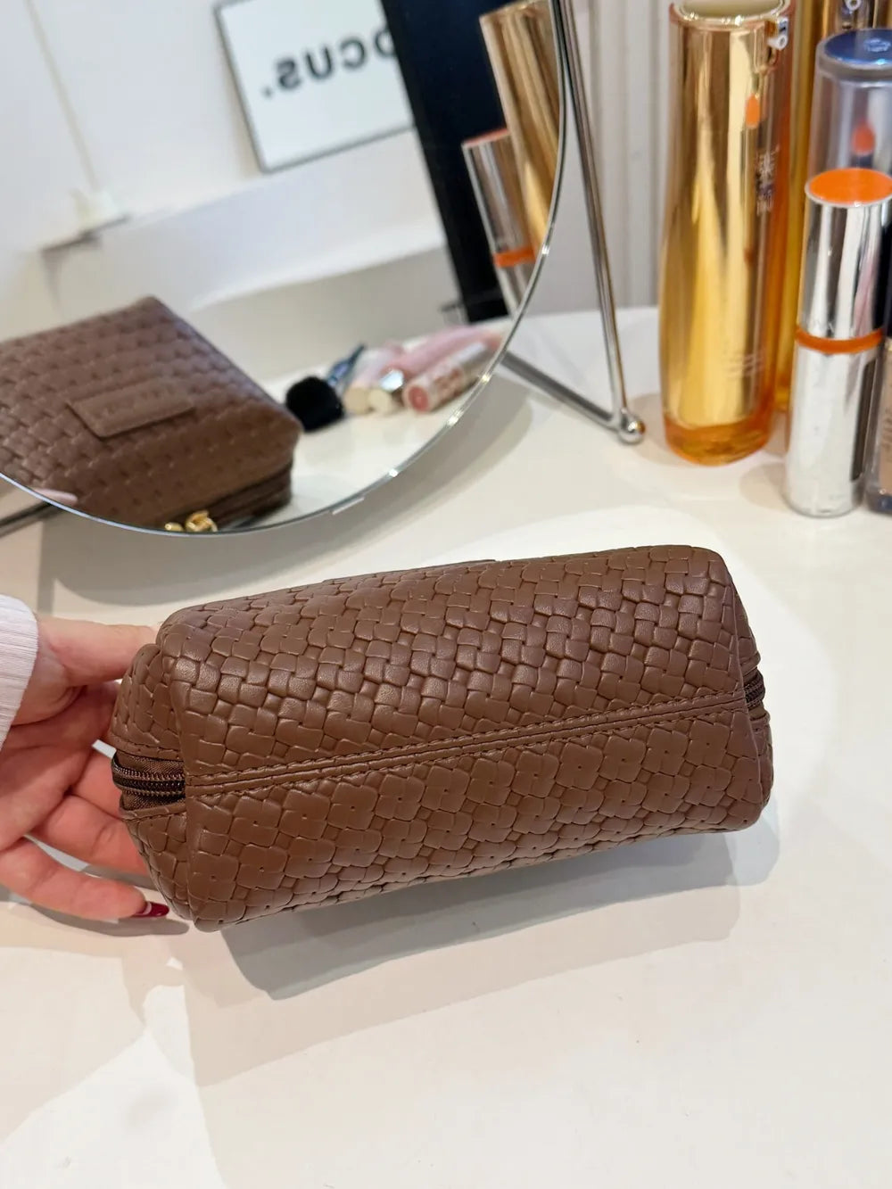 Leather Woven Clutch